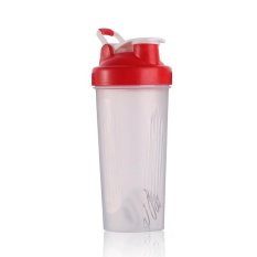 600 Ml Gelas Kocok Bpa Gratis Goyang Mixer Blender Botol Minum dengan Bola Mikser (Merah)-Intl