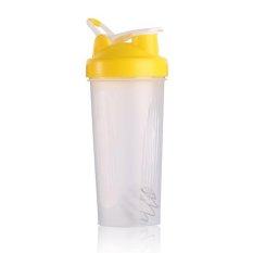 600 Ml Gelas Kocok Bpa Gratis Goyang Mixer Blender Botol Minum dengan Bola Mikser (Kuning)-Intl