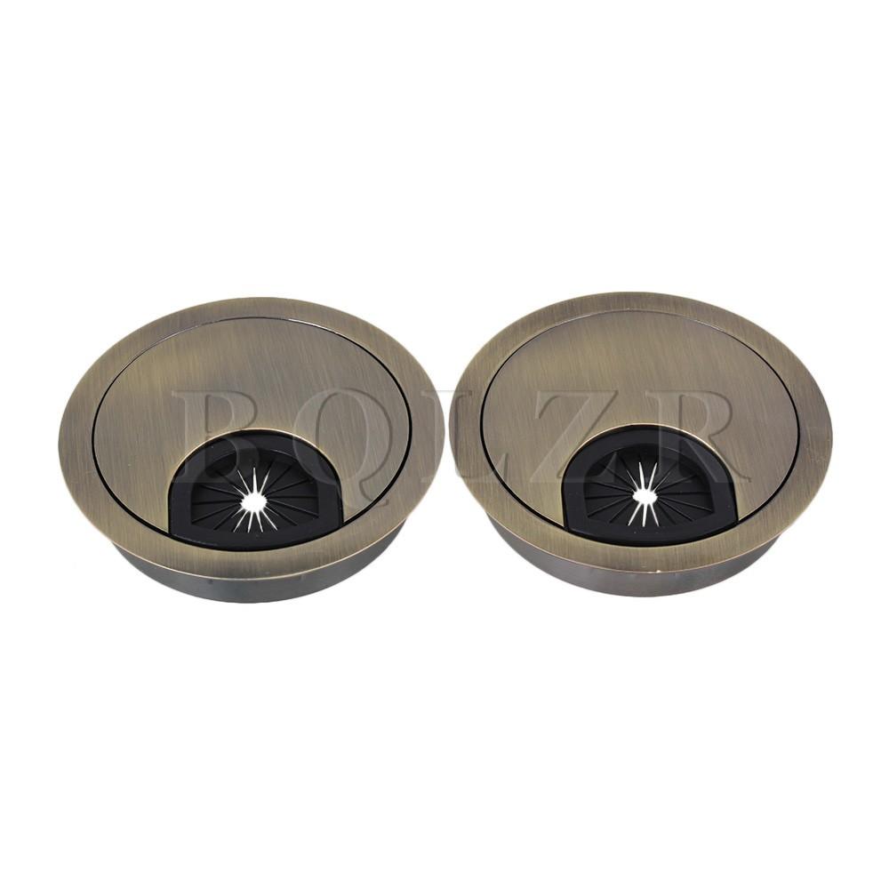 6 Cm Paduan Seng Meja Komputer Kabel Grommet Set 2 (Perunggu) 6 Cm Paduan Seng Meja Komputer Kabel Grommet Set 2 (Perunggu)