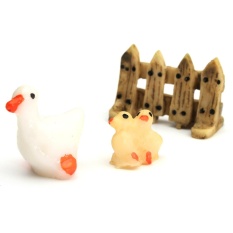 6 Pcs Set 3 Pcs Ornamen Taman Patung Miniatur Resin Kerajinan Pot Tanaman Dekorasi Peri Bebek Tiga Potong -Intl