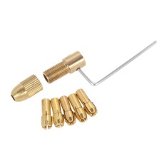 6 Pcs/set 1.0-3.0mm Electric Drill Bit Collet dengan Allen Wrench Pocket Ukuran Penggiling Listrik Round Shank Micro Mata Bor Chuck-Intl