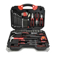 78pcs Krisbow ToolKit 78 Kotak Perkakas Mekanik Mechanical Tool Set Hand Tool Set Kunci Inggris Hex Plier Obeng Palu Tang Pemotong Kawat Tool Kit