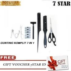 7STAR - Alat Cukur 1 Set Gunting 7 In 1 - Gunting Kuku + Gunting Kecil + Cukur Kumis + Refill Cukur + Sisir + Sisir Potong + Gunting Rambut - 1 Set