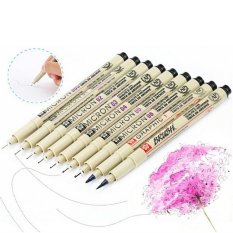 8 Pcs Pigma Manga Komik Grafis Spidol Gambar Fine Titik Pena Tinta Kotak Kuas Beige-Intl