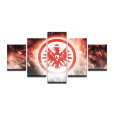 8x14inX2 8x18inX2 8x22inX1 5 Panel Eintracht Frankfurt Football AG Penggemar Lukisan Kanvas Dinding Seni Mencetak Dekorasi Rumah Panel Gambar Poster untuk Dekorasi Hidup (TANPA Bingkai) -Intl