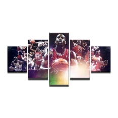 8x14inX2 8x18inX2 8x22inX1 Modular HD Dicat Lukisan Seni Kanvas Lukisan Minyak Basket Dekor Rumah Gambar Hiasan Dinding untuk Ruang Keluarga Poster Atrwork (Tanpa Bingkai) -Intl