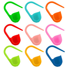 Sebuah Tas Berisi Sekitar 100 Buah Renda Rajut Plastik Pengunci Stitch Marker Klip Jarum Alat Campuran Warna