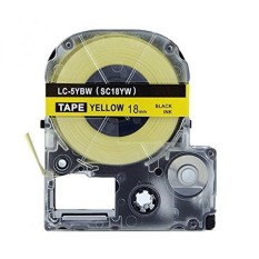 Absonik Penggantian Kaset Tape untuk EPSON LabelWorks LW-400 LW-500 LW-600P LW-700 LW-900P LW-1000P LC-5YBW9 (3/4
