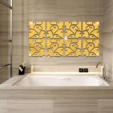 AC DIY 3D Akrilik Modern Cermin Stiker Dekorasi Rumah Stiker Dinding Mural Dapat Dilepas-Internasional