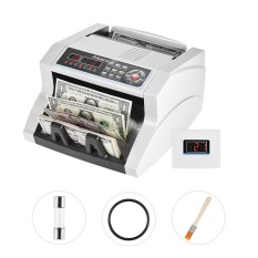 Aibecy Multi Mata Uang Uang Kertas Counter dengan UV/MG/MT/IR/DD Penerima Tagihan Palsu Otomatis Uang Kas Mesin Penghitung 14 Tombol Layar LCD Layar Eksternal untuk Dolar AS Euro Pound AUD HKD Rubel-Intl