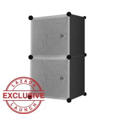 AIUEO - Lemari Pakaian 2 Pintu Type 2.1 - Hitam