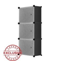 AIUEO - Lemari Pakaian 3 Pintu Type 3.1 - Hitam