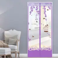 AIUEO Magic Mesh Tirai Magnet Anti Nyamuk Motif SANGKAR - Tirai Pintu Magnet - Ungu