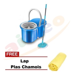 AIUEO Alat Pel Lantai Otomatis - Biru Bundling Lap Plas Chamois Lap Kanebo