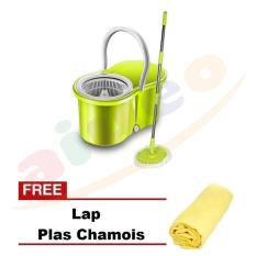 AIUEO Alat Pel Lantai Otomatis - Hijau Bundling Lap Plas Chamois Lap Kanebo