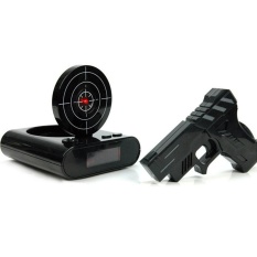 akerfush Oversleep Target Laser Shooting Alarm Clock With LED Display Recording Table Clock,Army Green - intl
