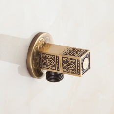 All copper-European antique carved triangle valve bathroom valve Accessories 5*6CM - intl