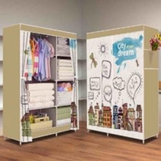 Almari Pakaian Furniture Lemari Baju Lemari Baju Anak Minimalis Lemari Pakaian Anak Murah City Dream 2 Kolom