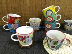 Amerika Merah Kartu Anthr Porselen Berwarna-warni dan Keramik Mug dari Ectype Blossom Dasar Bagus Mug-Internasional