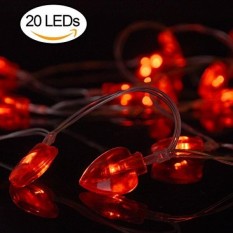 AOSTAR Valentine Lights 20 Heart Shaped String Lights (6.56 ft. Red), Operated Fairy Lights for Indoor & Outdoor Decorations
