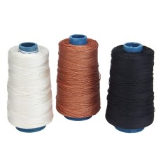 Aoyou Jahit Wax Benang Jahit Kulit Kabel untuk dengan Semua Mesin Bordir Tas Kulit Sepatu Kites, 400 Meters, hitam + Putih + Coklat-Internasional