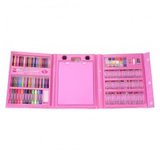 Art Drawing Minyak Pastel Crayon Warna Pensil dengan Spidol Cat Sikat Set Kit Pink-Intl