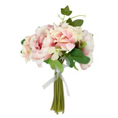 Sutra Buatan Mawar Hydrangea Jasa Bunga Buket Pernikahan Ungu Muda