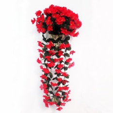 Artificial Silk Violet Ivy Hang Bunga Vine Rotan Dinding Gantung Buatan Tanaman Wedding Party Home Garden Balcony Dekorasi-Intl