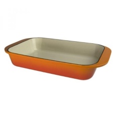 Artland La Maison Cast Iron Rectangular Baker, 5-Quart, Orange-Intl