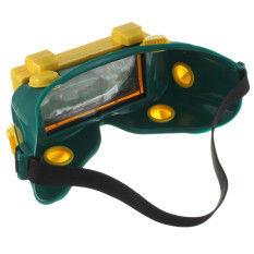 Mobil Tenaga Surya Penggelapan LCD Kacamata Las Helm Topeng Las Hijau + Kuning