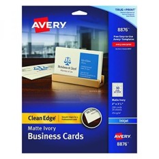 Tepian Tepian Ramah Dua Edge Business Cards untuk Printer Inkjet, Matte, Gading, Paket 200 (08876)-Intl