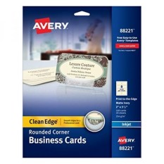 Tepian Tepian Ramah Dua Edge Rounded Corner Business Cards untuk Printer Inkjet, Gading, Paket 160 (88221)-Intl