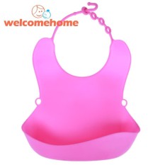 Baby Bibs Waterproof Silicone Feeding Apron Solid Bayi Saliva Towel-Intl