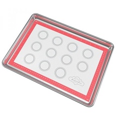 BakeitFun Aluminum Commercial Half Sheet 13x18 in & Silicone Baking Mat Set USA Standard Thick 18 by 13 inches Cookie Pan with Nonstick Fiberglass Liner 2 Pack Professional Oven Tray Bakeware