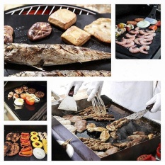 BBQ Grill Mat Reusable Tahan Non-stick Barbecue Baking Sheet Memasak Daging-Intl