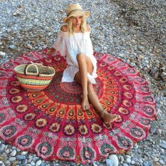 Beach Throw Towel Yoga Mat Kain Selimut Piknik Selendang Bohemia Dekorasi Geometris Round Bagus Karpet Karpet Permadani Wall Hanging- INTL