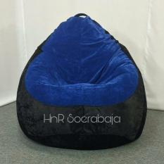 Bean Bag kursi santai pear mix Legacy- Blue Black - Cover Only / Sarung bean bag / kursi pantai