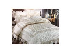 Bed Cover dan Sprei Pengantin Import Satin Gold Flower