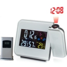 Tempat Tidur Wake Hingga Meja Jam Alarm Proyeksi dengan Laser Timeprojector/Weather Station dengan Dalam Outdoortemperature & Kelembaban-Internasional