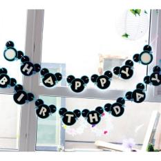 Benner / Bunting Flag Mickey Mouse Dekorasi Pesta ulang Tahun Mainan Anak dan Dewasa