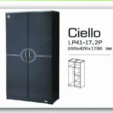 Best Ciello Lemari Pakaian Minimalis 2 Pintu uk.80x170cm - Hitam
