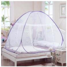 BEST Kelambu Tenda/ Tudung Kanopi Kasur Ranjang Anti Nyamuk 180 x 200CM Bisa untuk Camping - LIST UNGU