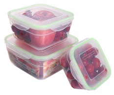 Kualitas Terbaik ASTAR Homdox 3 Pcs PP Persegi Makanan Daging Penyimpanan Set Containers Fresh Microwave Pembeku Kotak-Internasional