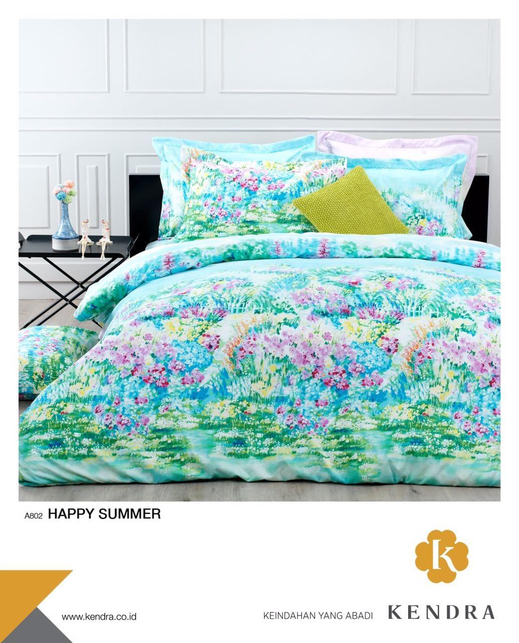 BEST SELLER!! Bedcover Kendra Modern 180 - Happy Summer ( tanpa sprei)seprai kintakun / seprai bonita / seprai my love / seprai polos / seprai murah / seprai rumbai / seprai california / seprai karakter