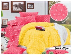 BEST SELLER!! Bedcover Romeo Polkadot ukuran 180 x 200 - Pink Roseseprai kintakun / seprai bonita / seprai my love / seprai polos / seprai murah / seprai rumbai / seprai california / seprai karakter