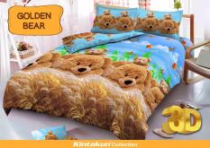 BEST SELLER!! Sprei D'luxe Kintakun ukuran 160 x 200 - Golden Bearseprai kintakun / seprai bonita / seprai my love / seprai polos / seprai murah / seprai rumbai / seprai california / seprai karakter