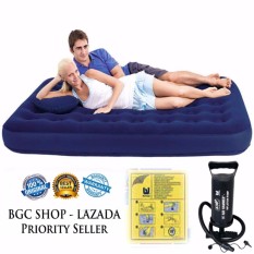 Bestway Kasur Angin Double + Pompa Angin 12 Inch - Biru
