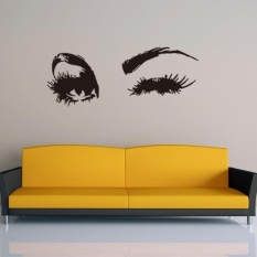 Big Eye Lashes Wink Wall Stiker Mata Indah Wallpaper Dekorasi Vinyl Decal Sticker Dekorasi Kamar Tidur-Intl