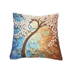 Keluarga Besar: Pohon Bunga Linen Bantal Case Office Sofa Pesta Rumah Dekorasi Bantal Kursi Penutup #01-Internasional