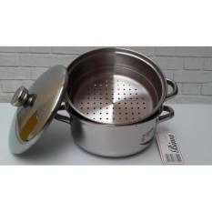 BIMA Panci Stainless steel Prima Pot & Steamer 20cm kukusan + cover